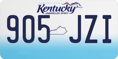KY license plate 905JZI