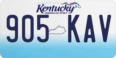 KY license plate 905KAV