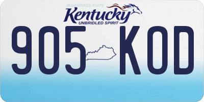 KY license plate 905KOD