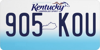 KY license plate 905KOU