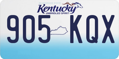 KY license plate 905KQX