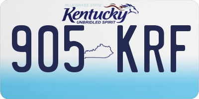 KY license plate 905KRF