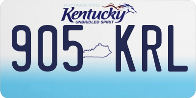 KY license plate 905KRL
