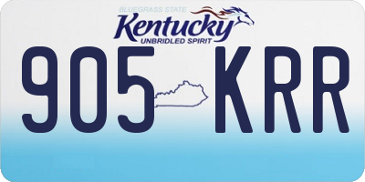 KY license plate 905KRR