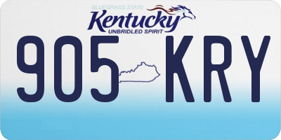 KY license plate 905KRY