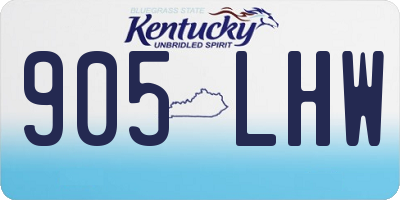 KY license plate 905LHW