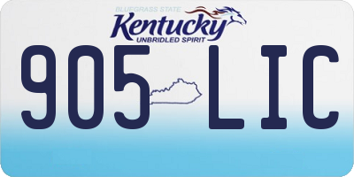 KY license plate 905LIC