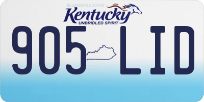 KY license plate 905LID