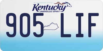 KY license plate 905LIF