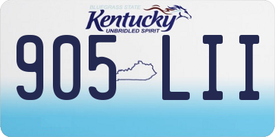 KY license plate 905LII