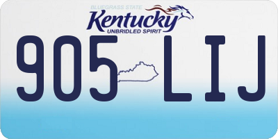 KY license plate 905LIJ