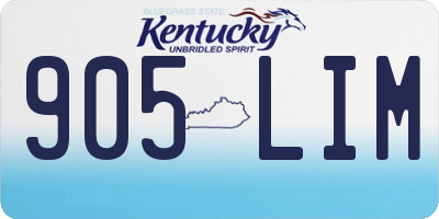 KY license plate 905LIM