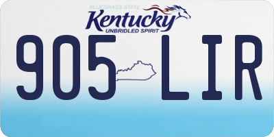 KY license plate 905LIR