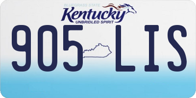 KY license plate 905LIS