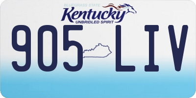 KY license plate 905LIV