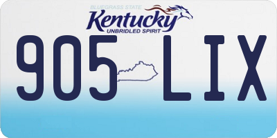 KY license plate 905LIX