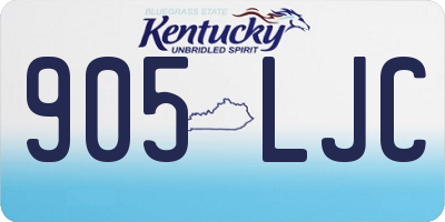 KY license plate 905LJC