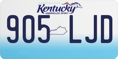 KY license plate 905LJD