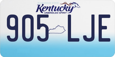 KY license plate 905LJE