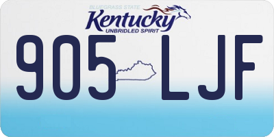 KY license plate 905LJF