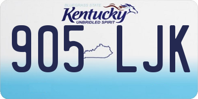 KY license plate 905LJK