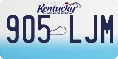 KY license plate 905LJM