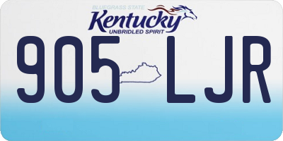 KY license plate 905LJR