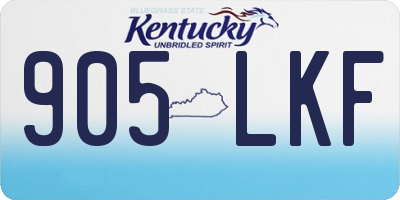 KY license plate 905LKF