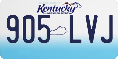 KY license plate 905LVJ