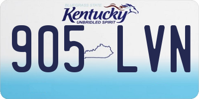 KY license plate 905LVN