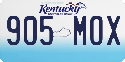 KY license plate 905MOX