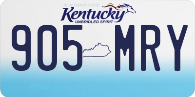 KY license plate 905MRY