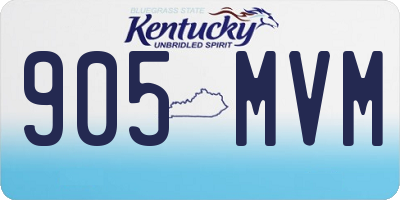 KY license plate 905MVM