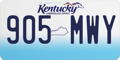 KY license plate 905MWY