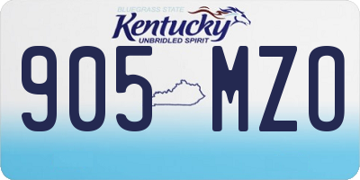 KY license plate 905MZO