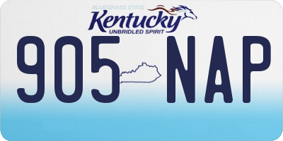 KY license plate 905NAP