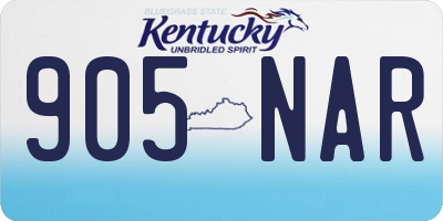 KY license plate 905NAR
