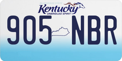 KY license plate 905NBR