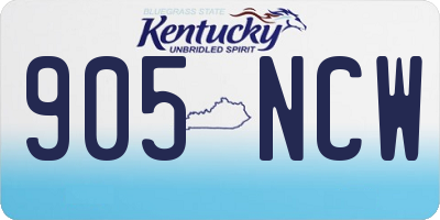 KY license plate 905NCW