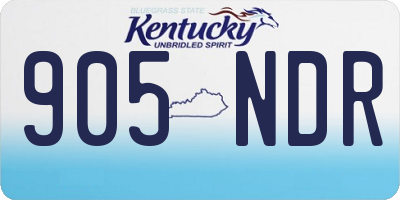 KY license plate 905NDR
