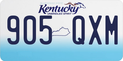 KY license plate 905QXM