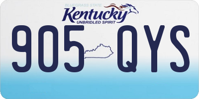 KY license plate 905QYS