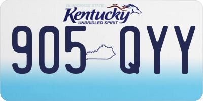 KY license plate 905QYY
