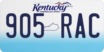 KY license plate 905RAC