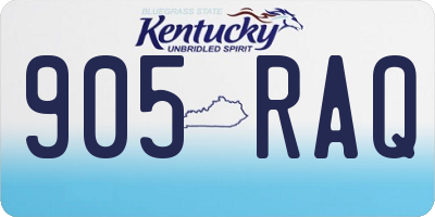 KY license plate 905RAQ