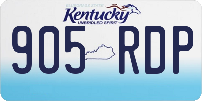 KY license plate 905RDP