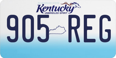 KY license plate 905REG