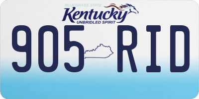 KY license plate 905RID