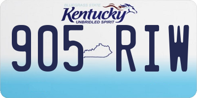 KY license plate 905RIW