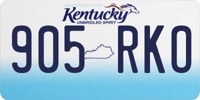 KY license plate 905RKO
